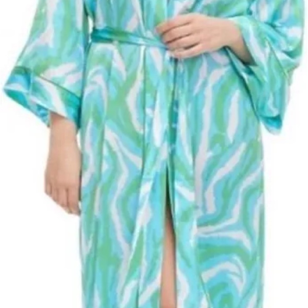 Diane Von Furstenberg Pastel Green and Pink Patterned Garment